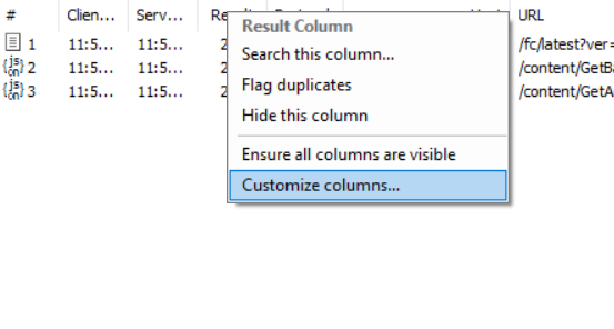 fiddler customize fields