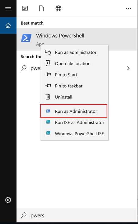 run powershell as administrator