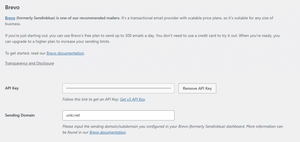 wordpress plugin WP Mail SMTP set Brevo Settings