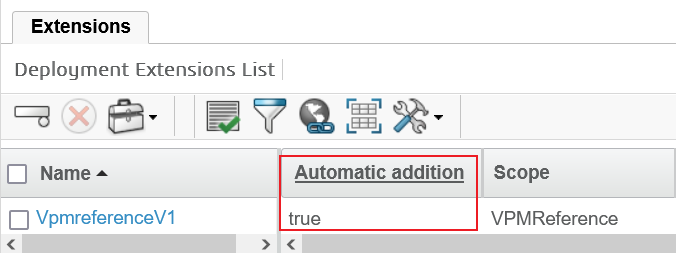auto added extensions
