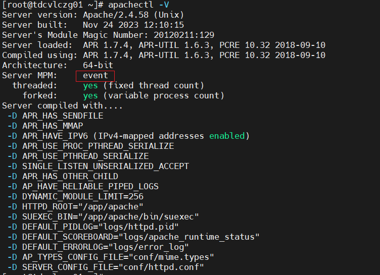 check apache MPM mode